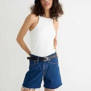 J Crew FormKnit High Neck Cutaway Tank Top Shirt White Size XS NWT